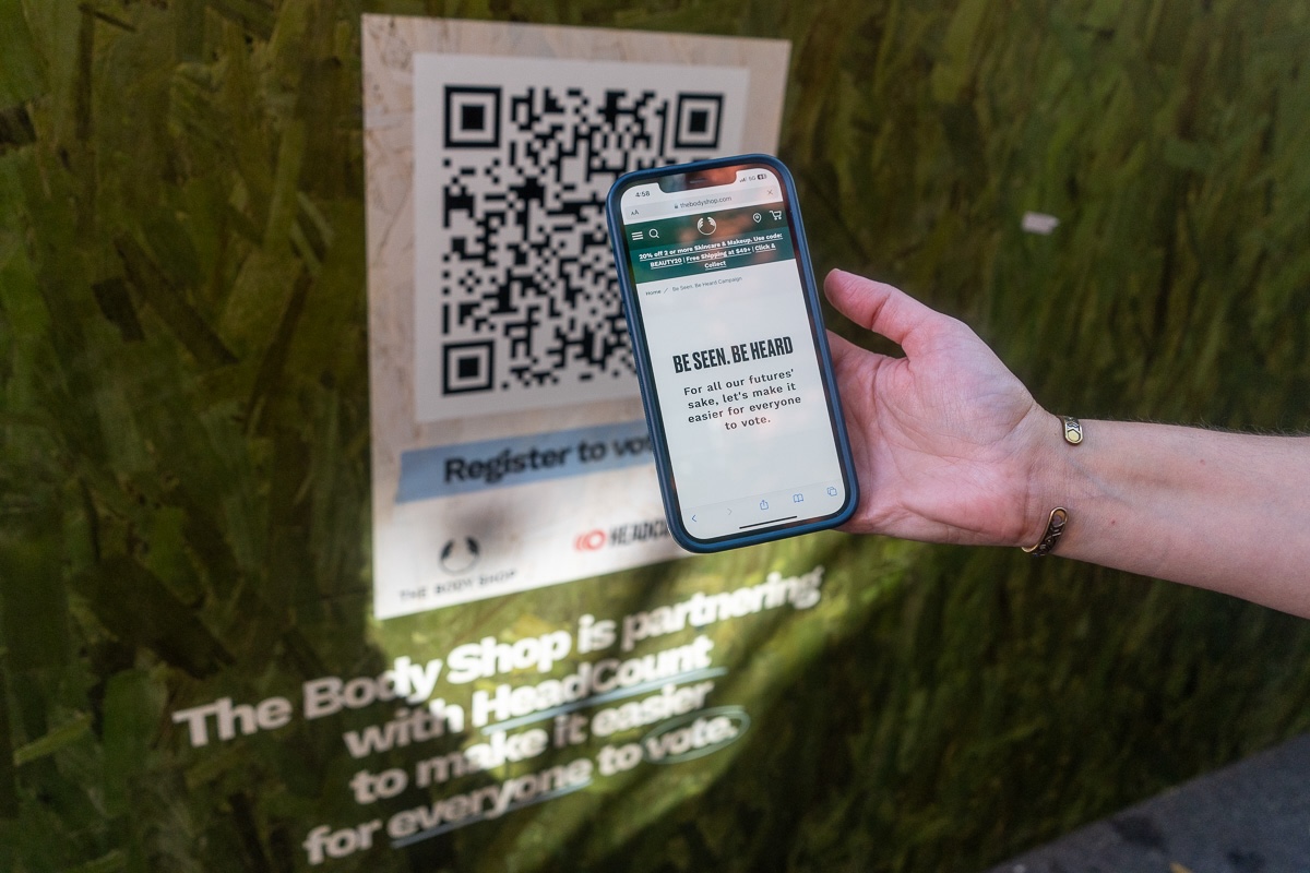 the body shop voter registration QR code